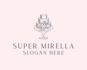 Floral Wedding Cake Logo
