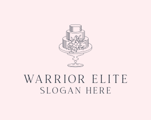 Floral Wedding Cake Logo