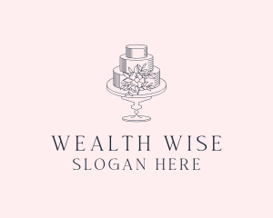 Floral Wedding Cake Logo