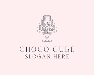 Sweet - Floral Wedding Cake logo design