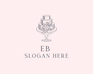 Baking - Floral Wedding Cake logo design