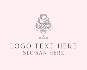 Sweet - Floral Wedding Cake logo design