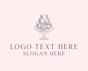 Floral Wedding Cake Logo