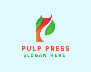 Natural Letter P Tree logo design