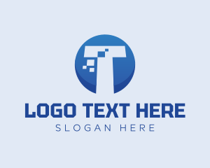 Technology - Technology Pixel Monogram logo design