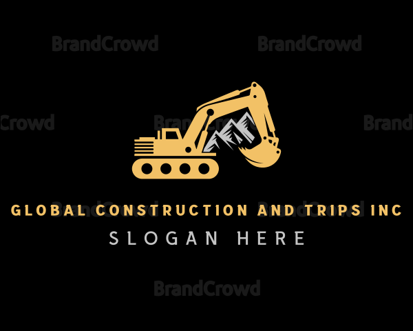 Builder Excavator Mountain Logo