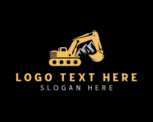 Digger - Builder Excavator Mountain logo design