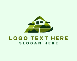 Landscaper - Lawn Tile House logo design