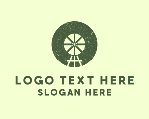 Round - Rustic Ranch Windmill logo design