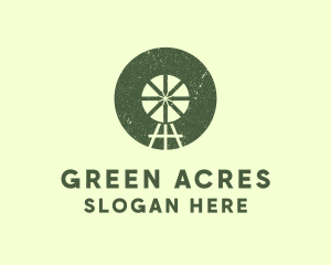 Agricultural - Rustic Ranch Windmill logo design