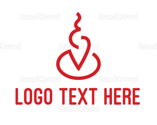 Abstract Red Smoke Fire Logo