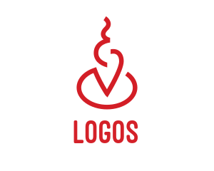 E Cigarette - Abstract Red Smoke Fire logo design