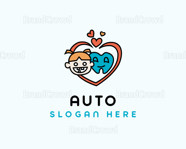 Cartoon Dental Pediatric Logo