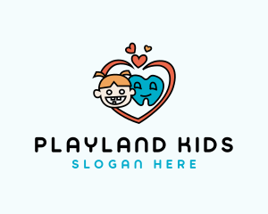 Cartoon Dental Pediatric logo design