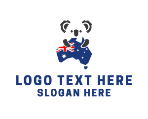 Map - Australia Koala Bear logo design