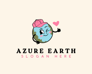 Earth Love Heart logo design