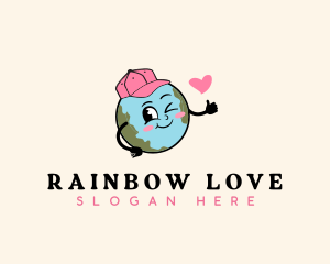 Earth Love Heart logo design