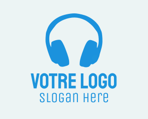 Music Equipment - Blue DJ Headphones logo design