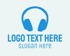 Headphones - Blue Headphones logo design