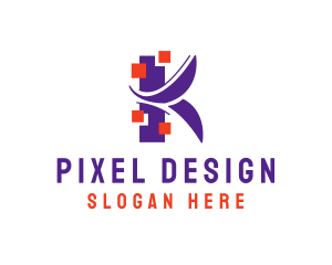 Graphics - Modern Pixel Studio Letter K logo design