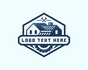 Rental - Hammer Saw Blade House Roofing logo design