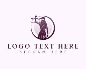 Statue - Justice Scales Woman logo design
