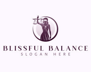 Justice Scales Woman logo design