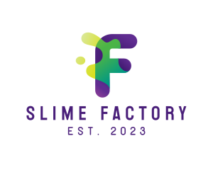 Slime - Slime Splash Letter F logo design