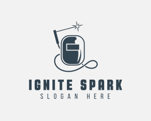 Welding Helmet Spark logo design