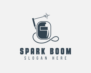 Welding Helmet Spark logo design