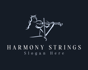 Violinist Female Musician logo design