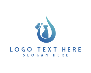 Sanitation - Spray Cleaning Bubble logo design