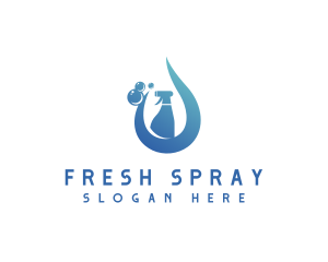 Spray Cleaning Bubble logo design