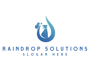 Raindrop - Spray Cleaning Bubble logo design