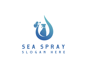 Spray Cleaning Bubble logo design