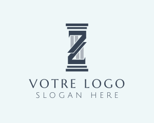 Financial - Contractor Column Letter Z logo design