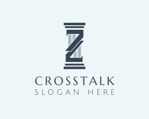 Law - Contractor Column Letter Z logo design