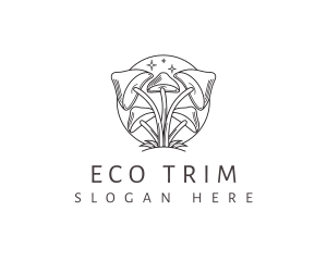 Eco Organic Mushroom  logo design