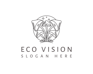 Eco Organic Mushroom  logo design