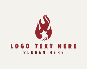 Flaming - Chicken Flame Roasting logo design