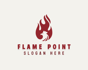 Chicken Flame Roasting logo design