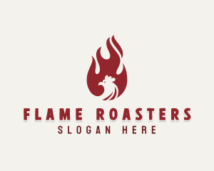 Roasting - Chicken Flame Roasting logo design
