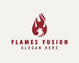 Chicken Flame Roasting logo design