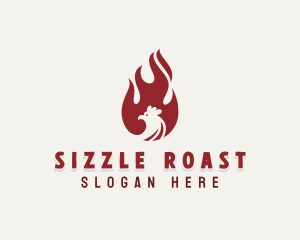 Roast - Chicken Flame Roasting logo design