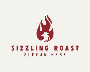 Roast - Chicken Flame Roasting logo design