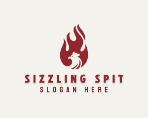 Roast - Chicken Flame Roasting logo design