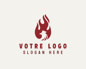 Roast - Chicken Flame Roasting logo design