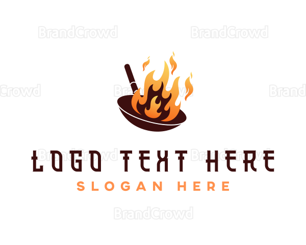 Flaming Cooking Wok Logo