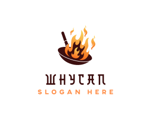 Flaming Cooking Wok Logo