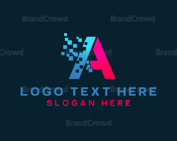 Digital Pixel Lettermark A Logo